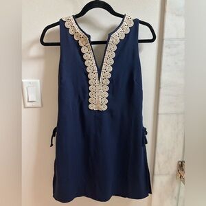 Lilly Pulitzer Navy Tunic with Gold Embellishments
